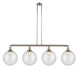 Innovations - 214-PN-G204-12 - Four Light Island Pendant - Franklin Restoration - Polished Nickel
