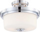 Nuvo Lighting - 60-4593 - Two Light Semi Flush Mount - Soho - Polished Chrome / Satin White