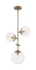 Nuvo Lighting - 60-7124 - Three Light Pendant - Sky - Burnished Brass