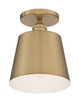 Nuvo Lighting - 60-7321 - One Light Semi Flush Mount - Motif - Brushed Brass / White Accents