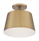 Nuvo Lighting - 60-7322 - One Light Semi Flush Mount - Motif - Brushed Brass / White