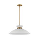 Nuvo Lighting - 60-7464 - One Light Pendant - Perkins - Matte White / Burnished Brass