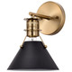 Nuvo Lighting - 60-7519 - One Light Wall Sconce - Outpost - Matte Black / Burnished Brass