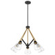 Nuvo Lighting - 60-7685 - Five Light Chandelier - Starlight - Matte Black / Natural Brass
