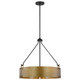 Nuvo Lighting - 60-7693 - Four Light Pendant - Halter - Matte Black / Natural Brass