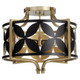Quorum - 283-18-5980 - Three Light Semi Flush Mount - Mariposa - Matte Black|Aged Brass