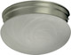 Quorum - 3021-6-65 - One Light Ceiling Mount - 3021 Faux Alabaster Mushrooms - Satin Nickel