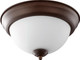 Quorum - 3063-11-86 - Two Light Ceiling Mount - 3063 Ceiling Mounts - Oiled Bronze|Satin Opal