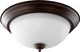 Quorum - 3063-15-86 - Three Light Ceiling Mount - 3063 Ceiling Mounts - Oiled Bronze|Satin Opal