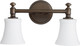 Quorum - 5122-2-186 - Two Light Vanity - Rossington - Oiled Bronze|Satin Opal