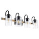 Quorum - 5140-4-69 - Four Light Vanity - 5140 Pepper Glass Lighting Series - Textured Black|Driftwood