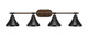 Toltec Lighting - 1754-410-DG - Four Light Bath Bar - Blacksmith - Painted Wood-Look & Dark Granite