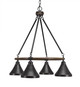 Toltec Lighting - 1764-410-DG - Four Light Chandelier - Blacksmith - Painted Wood-Look & Dark Granite