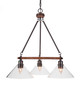 Toltec Lighting - 1766-304 - Three Light Chandelier - Blacksmith - Painted Wood-Look Metal & Dark Granite