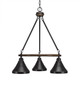 Toltec Lighting - 1766-410-DG - Three Light Chandelier - Blacksmith - Painted Wood-Look & Dark Granite