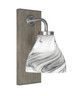 Toltec Lighting - 1771-GPDW-4769 - One Light Wall Sconce - Oxbridge - Graphite & Painted Distressed Wood-look