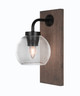 Toltec Lighting - 1771-MBDW-4100 - One Light Wall Sconce - Oxbridge - Matte Black & Painted Distressed Wood-look Metal