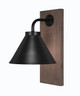 Toltec Lighting - 1771-MBDW-421-MB - One Light Wall Sconce - Oxbridge - Matte Black & Painted Distressed Wood-look Metal