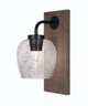Toltec Lighting - 1771-MBDW-4812 - One Light Wall Sconce - Oxbridge - Matte Black & Painted Distressed Wood-look Metal