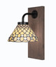 Toltec Lighting - 1771-MBDW-9415 - One Light Wall Sconce - Oxbridge - Matte Black & Painted Distressed Wood-look Metal
