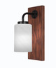 Toltec Lighting - 1771-MBWG-3001 - One Light Wall Sconce - Oxbridge - Matte Black & Painted Wood-look Metal