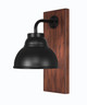 Toltec Lighting - 1771-MBWG-427-MB - One Light Wall Sconce - Oxbridge - Matte Black & Painted Wood-look Metal