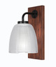 Toltec Lighting - 1771-MBWG-500 - One Light Wall Sconce - Oxbridge - Matte Black & Painted Wood-look Metal