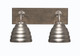 Toltec Lighting - 1772-GPDW-425-GP - Two Light Bath Bar - Oxbridge - Graphite & Painted Distressed Wood-look Metal