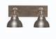 Toltec Lighting - 1772-GPDW-427-GP - Two Light Bath Bar - Oxbridge - Graphite & Painted Distressed Wood-look Metal