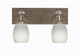 Toltec Lighting - 1772-GPDW-615 - Two Light Bath Bar - Oxbridge - Graphite & Painted Distressed Wood-look Metal