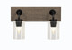 Toltec Lighting - 1772-MBDW-300 - Two Light Bath Bar - Oxbridge - Matte Black & Painted Distressed Wood-look Metal