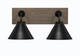 Toltec Lighting - 1772-MBDW-421-MB - Two Light Bath Bar - Oxbridge - Matte Black & Painted Distressed Wood-look Metal