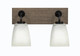 Toltec Lighting - 1772-MBDW-460 - Two Light Bath Bar - Oxbridge - Matte Black & Painted Distressed Wood-look Metal