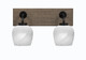 Toltec Lighting - 1772-MBDW-4811 - Two Light Bath Bar - Oxbridge - Matte Black & Painted Distressed Wood-look Metal