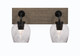 Toltec Lighting - 1772-MBDW-4812 - Two Light Bath Bar - Oxbridge - Matte Black & Painted Distressed Wood-look Metal