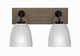 Toltec Lighting - 1772-MBDW-500 - Two Light Bath Bar - Oxbridge - Matte Black & Painted Distressed Wood-look Metal