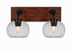 Toltec Lighting - 1772-MBWG-202 - Two Light Bath Bar - Oxbridge - Matte Black & Painted Wood-look Metal