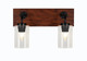 Toltec Lighting - 1772-MBWG-300 - Two Light Bath Bar - Oxbridge - Matte Black & Painted Wood-look Metal