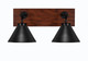 Toltec Lighting - 1772-MBWG-421-MB - Two Light Bath Bar - Oxbridge - Matte Black & Painted Wood-look Metal