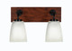 Toltec Lighting - 1772-MBWG-460 - Two Light Bath Bar - Oxbridge - Matte Black & Painted Wood-look Metal