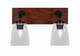 Toltec Lighting - 1772-MBWG-461 - Two Light Bath Bar - Oxbridge - Matte Black & Painted Wood-look Metal