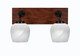 Toltec Lighting - 1772-MBWG-4811 - Two Light Bath Bar - Oxbridge - Matte Black & Painted Wood-look Metal