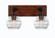 Toltec Lighting - 1772-MBWG-5110 - Two Light Bathroom Lighting - Oxbridge - Matte Black & Painted Wood-look Toltec Lighting - 1772-MBWG-5110 - Two Light Bathroom Lighting - Oxbridge - Matte Black & Painted Wood-look
