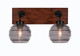 Toltec Lighting - 1772-MBWG-5112 - Two Light Bath Bar - Oxbridge - Matte Black & Painted Wood-look Metal