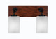 Toltec Lighting - 1772-MBWG-531 - Two Light Bath Bar - Oxbridge - Matte Black & Painted Wood-look Metal