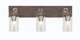 Toltec Lighting - 1773-GPDW-300 - Three Light Bath Bar - Oxbridge - Graphite & Painted Distressed Wood-look Metal