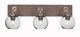 Toltec Lighting - 1773-GPDW-4100 - Three Light Bath Bar - Oxbridge - Graphite & Painted Distressed Wood-look Metal