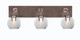 Toltec Lighting - 1773-GPDW-4102 - Three Light Bath Bar - Oxbridge - Graphite & Painted Distressed Wood-look Metal