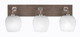 Toltec Lighting - 1773-GPDW-4811 - Three Light Bath Bar - Oxbridge - Graphite & Painted Distressed Wood-look Metal