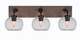 Toltec Lighting - 1773-MBDW-202 - Three Light Bath Bar - Oxbridge - Matte Black & Painted Distressed Wood-look Metal